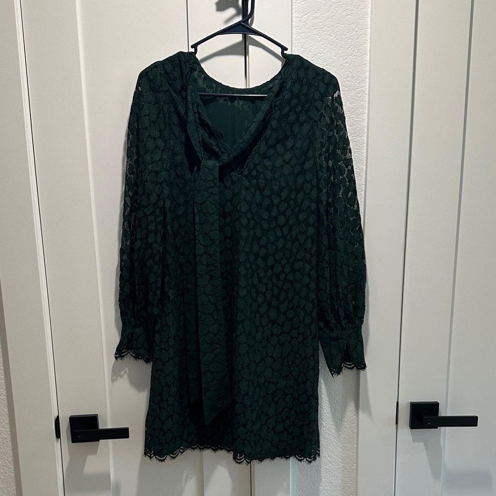 Whistles Dark Green Lace Blouse